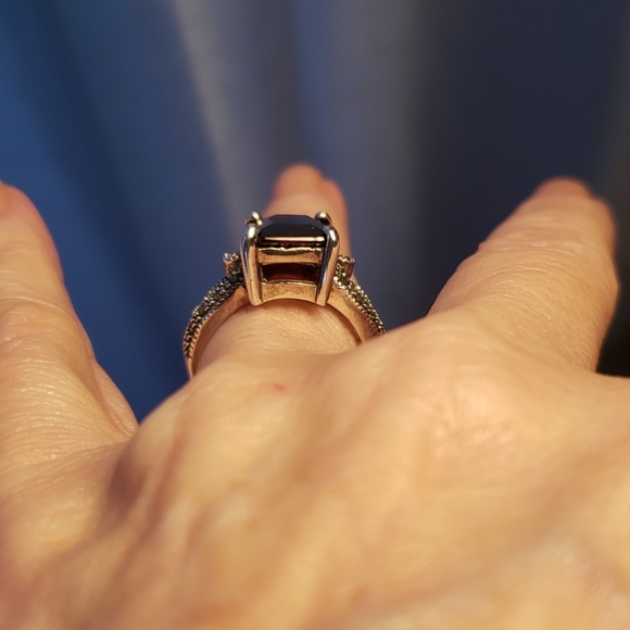 Sterling 925 Silver and Lab Created Ruby Ring - Picture 5 of 6